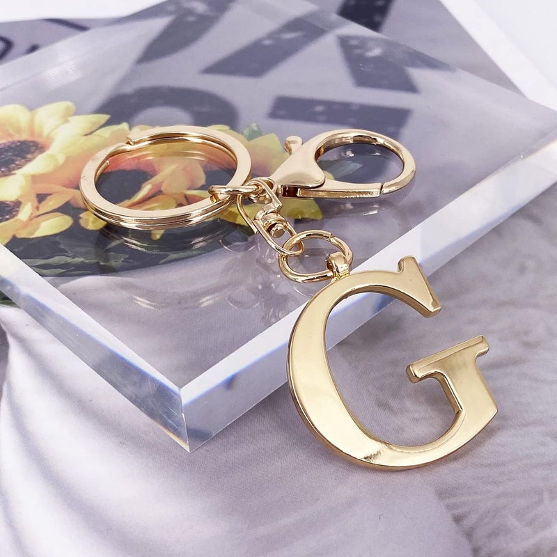 LAXPICOL Gold Letter A-Z Keychain for Women Bag Charms Purse Charms For Handbags Metal Alphabet Initial Letter Keychain - Image 2